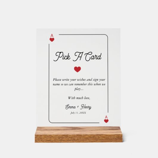 Lucky in Love Grab a Card Acrylic Sign (Recto)