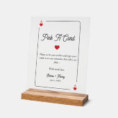 Lucky in Love Grab a Card Acrylic Sign (Angle)