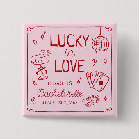 Lucky in Love grillige hand getrokken Bachelorette