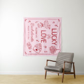 Lucky in Love grillige hand getrokken Bachelorette Wandkleed (In Situ (horizontaal))