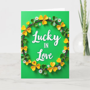 Lucky In Love Hart Klaver Kaart