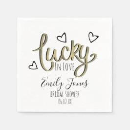Lucky in Love Hearts Bridal Shower Servet