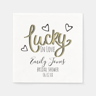 Lucky in Love Hearts Bruiloftsfeest Servet