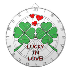 Lucky in Love Hearts Clover Dartbord