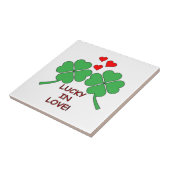 Lucky in Love Hearts Clover Tegeltje (Zijkant)