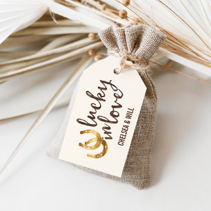 Lucky in Love Hoefijzer Wedding Favor Labels Cadeaulabel