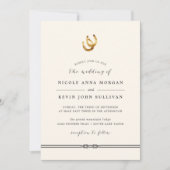 Lucky in Love | Horseshoe Faire-part de mariage (Devant)