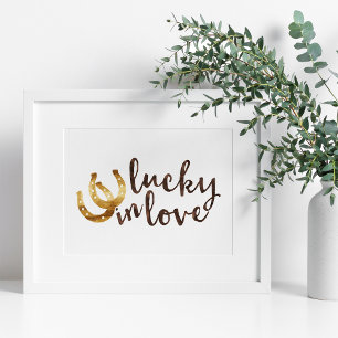 Lucky in Love Horseshoes   Art Print