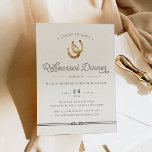 Lucky in Love | Invitation au dîner de répétition<br><div class="desc">L'invitation à dîner de répétition rustique présente des lettres brun prune foncé avec des accents de script, avec "chance en amour" et une paire de fer à cheval d'aquarelle dorée en haut. La corde nouée qui s'étend le long du fond complète le look. Nous vous recommandons le papier Artisan Felt...</div>