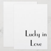 "Lucky in Love" , invitation de mariage, de fiança (Devant / Derrière)