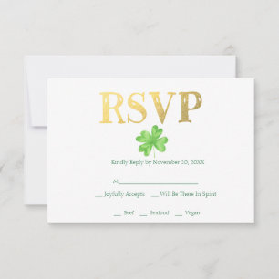 Lucky in Love   Irish Wedding RSVP Kaartje