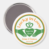 Lucky in Love Irish Wedding Save the Date Magnet (Recto/Verso)