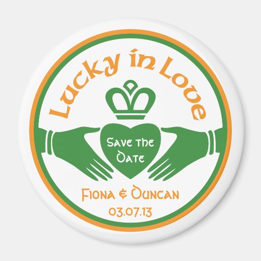 Lucky in Love Irish Wedding Save the Date Magnet (Devant)
