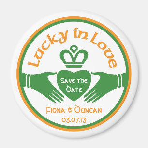 Lucky in Love Irish Wedding Save the Date Magnet Magneet