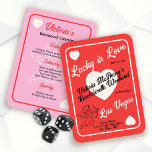 Lucky in Love Jeu Carte Bachelorette Week-end<br><div class="desc">Lucky in Love Aces jouant aux cartes pour un week-end de bachelorette à Vegas avec des polices amusantes avec une ambiance rétro mod. Dispose d'une fausse carte de jeu Ace of Hearts avec un design amusant d'inspiration rétro et une cupide à l'arrière et à l'avant. Couleurs rouge, noir, rose et...</div>