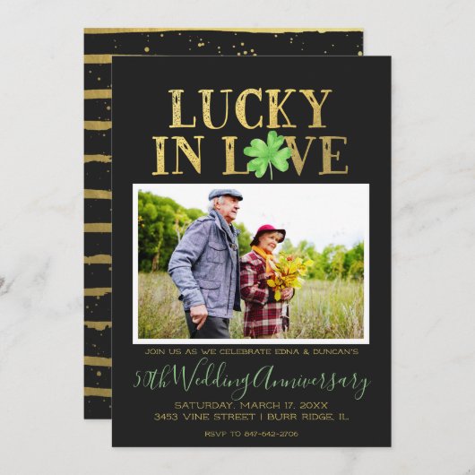 Lucky in Love | Jubileum voor weddenschappen Kaart (Voorkant / Achterkant)
