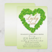 Lucky In Love Klaver Bruids Douche Uitnodiging (Voorkant / Achterkant)
