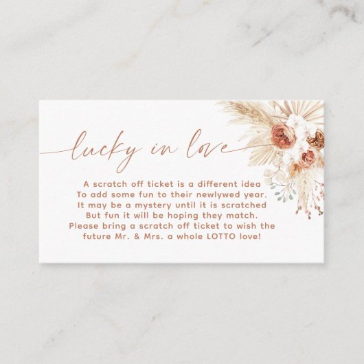 Lucky In Love, Lottery Ticket Insertion Carte (Devant)
