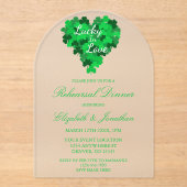 Lucky In Love Rehearsal Dinner Acryl Uitnodigingen (Voorkant)