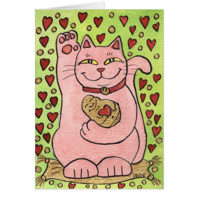 Lucky in Love: Roze Neko met hart (Voorkant)