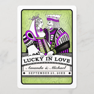 Lucky in Love Samen met Families Bruiloft Kaart