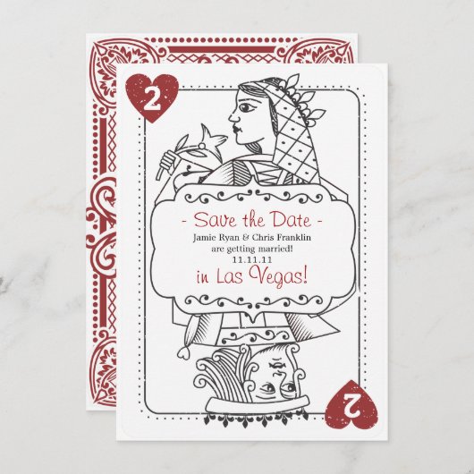 Lucky in Love Save the Date - 2 of Hearts (Devant / Derrière)