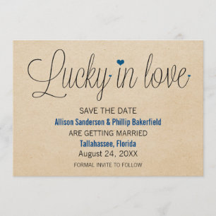 Lucky in Love Save the Date, Blue Kaart