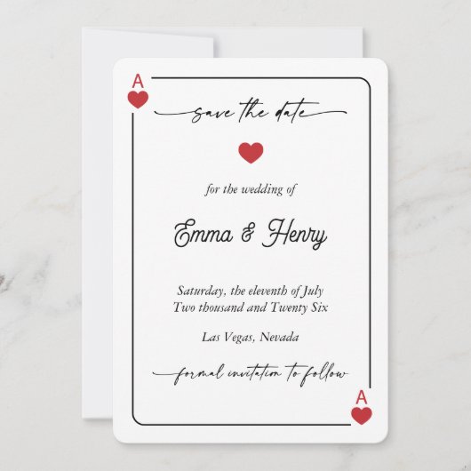 Lucky in Love Save the Date Invitation (Devant)