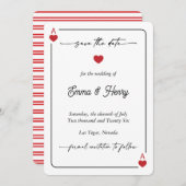 Lucky in Love Save the Date Uitnodiging (Voorkant / Achterkant)