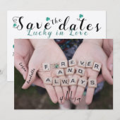 Lucky in Love Save the Dates Date (Voorkant / Achterkant)