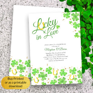 Lucky in Love Shamrock Elegant Vrijgezellenfeest Kaart