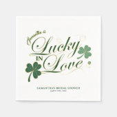 Lucky in Love St. Patrick's Bruiloftsfeest Servet (Voorkant)