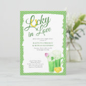 Lucky in Love St Patricks Couples Shower Kaart (Staand voorkant)