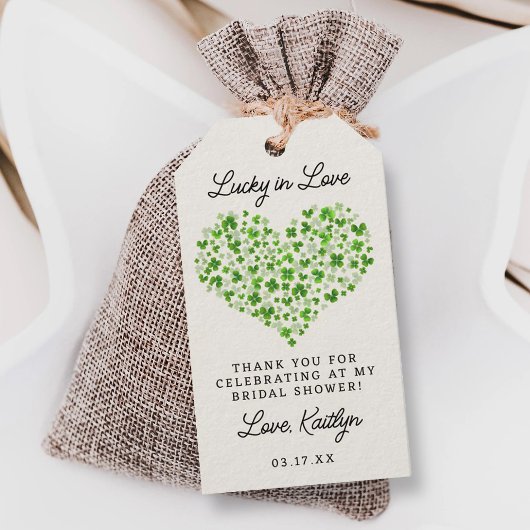 Lucky In Love St. Patrick's Day Bruidsbruiloft Cadeaulabel