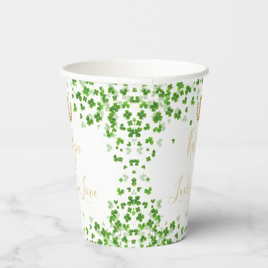 Lucky In Love St. Patrick's Day Bruidsfeest Papieren Bekers (Rechts)