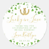 Lucky In Love St. Patrick's Day Bruidsfeest Ronde Sticker (Voorkant)