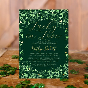 Lucky in Love St. Patrick's Day Vrijgezellenfeest Folie Uitnodiging