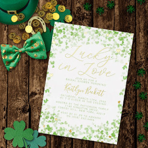 Lucky In Love St. Patrick's Day Vrijgezellenfeest Folie Uitnodiging
