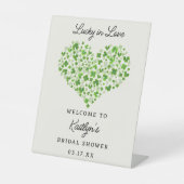 Lucky In Love St. Patrick's Day Vrijgezellenfeest Reclamebord Met Voetstuk (Voorkant)