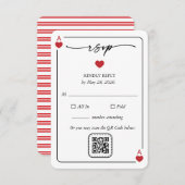 Lucky in Love Wedding Carte RSVP avec option QR (Devant / Derrière)