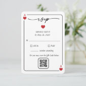 Lucky in Love Wedding Carte RSVP avec option QR (Debout devant)