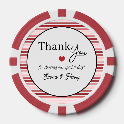 Lucky in Love Wedding Favor Poker Chips (Voorkant)