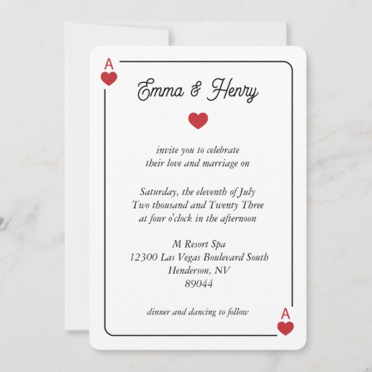 Lucky in Love Wedding Invitation (Devant)