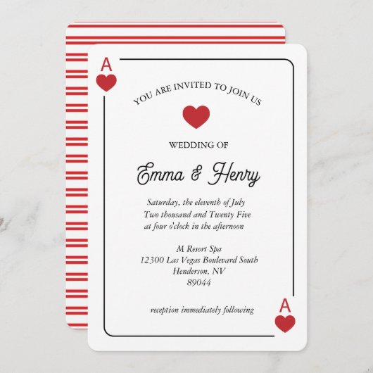 Lucky in Love Wedding Invitation  (Devant / Derrière)