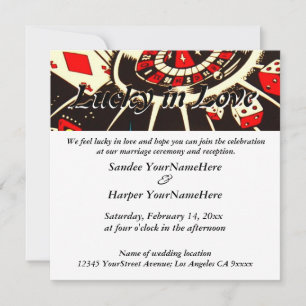 Lucky in Love Wedding Invitation Kaart