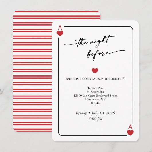 Lucky in Love Wedding Night Before Card Kaart (Voorkant / Achterkant)