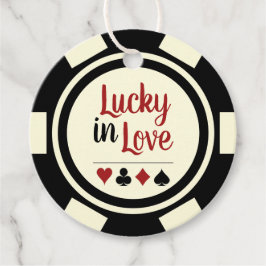 Lucky In Love Zwart Wit Vegas Bruiloft Bedankjes Labels