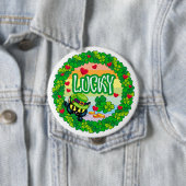 Lucky Irish Cat! Ronde Button 4,0 Cm (In situ)