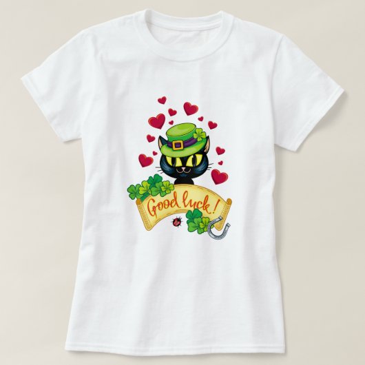 Lucky Irish Cat! T-shirt (Design voorkant)