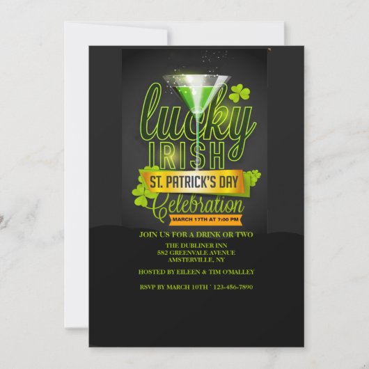 Lucky Irish Celebration Invitation Kaart (Voorkant)